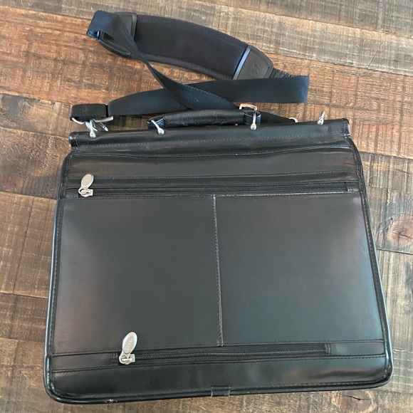 Leather brief case men’s black case - Picture 5 of 14
